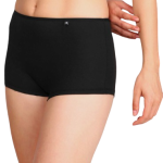 Women's Solid Black Cotton Boyshort Panty – Full Coverage Comfort Fit