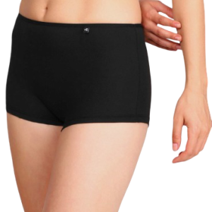 Women's Solid Black Cotton Boyshort Panty – Full Coverage Comfort Fit
