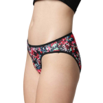 Floral Print Bikini Panty - Black Base