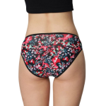 Floral Print Bikini Panty - Black Base