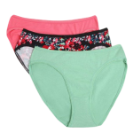 Floral Print Bikini Panty - Black Base